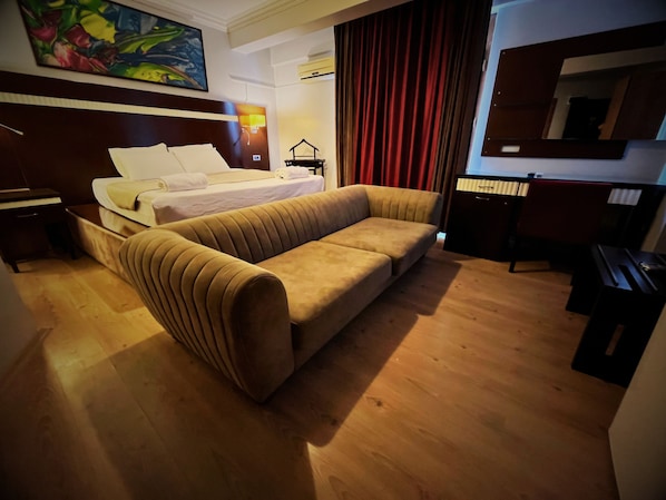 Comfort Double Room, Balcony, City View | Desk, laptop workspace, blackout curtains, iron/ironing board