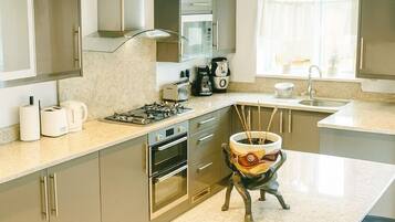 Fridge, microwave, electric kettle