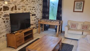 TV, fireplace, table tennis