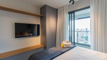 1 bedroom, iron/ironing board, travel crib, free WiFi