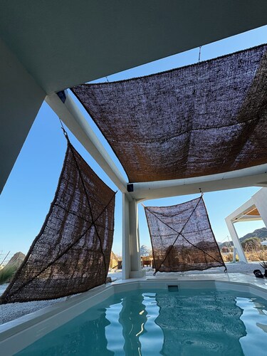 2-bedroom house in adorable Molos with Starlink and private pool