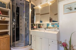 Shower, hair dryer