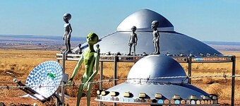 Alien Acres UFO campground, car, truck, RV, tent off-grid camping
