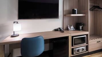 In-room safe, desk, laptop workspace, blackout drapes