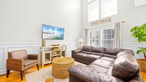 TV, offices - 3BR Seaside Haven - Beach Block Home w/ Parking (Seaside Heights)