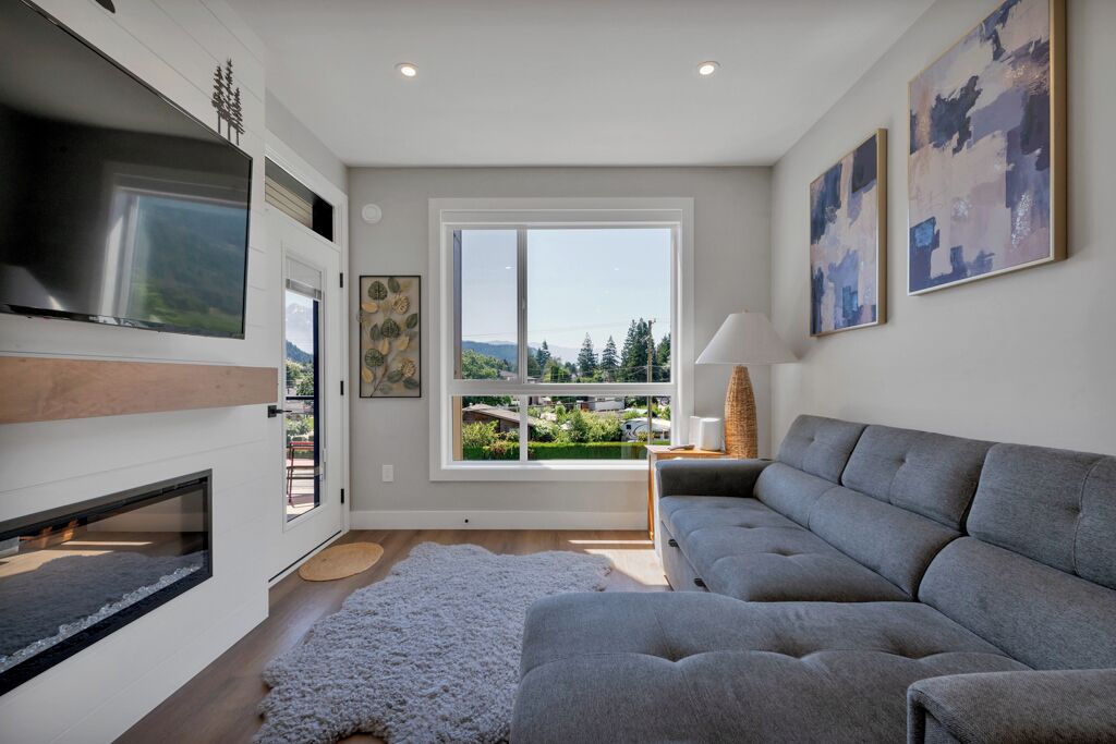 Televisión y chimenea 