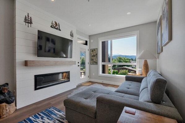 Télévision, cheminée