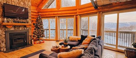 Televisor, llar de foc, futbolí i estèreo