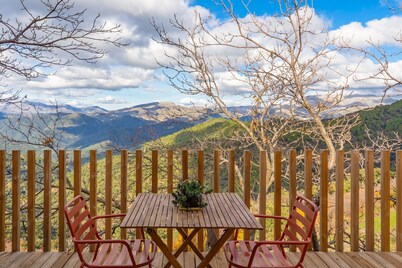 Cabin 'Mirlo Blanco' with Mountain View, Shared Pool and Private Terrace