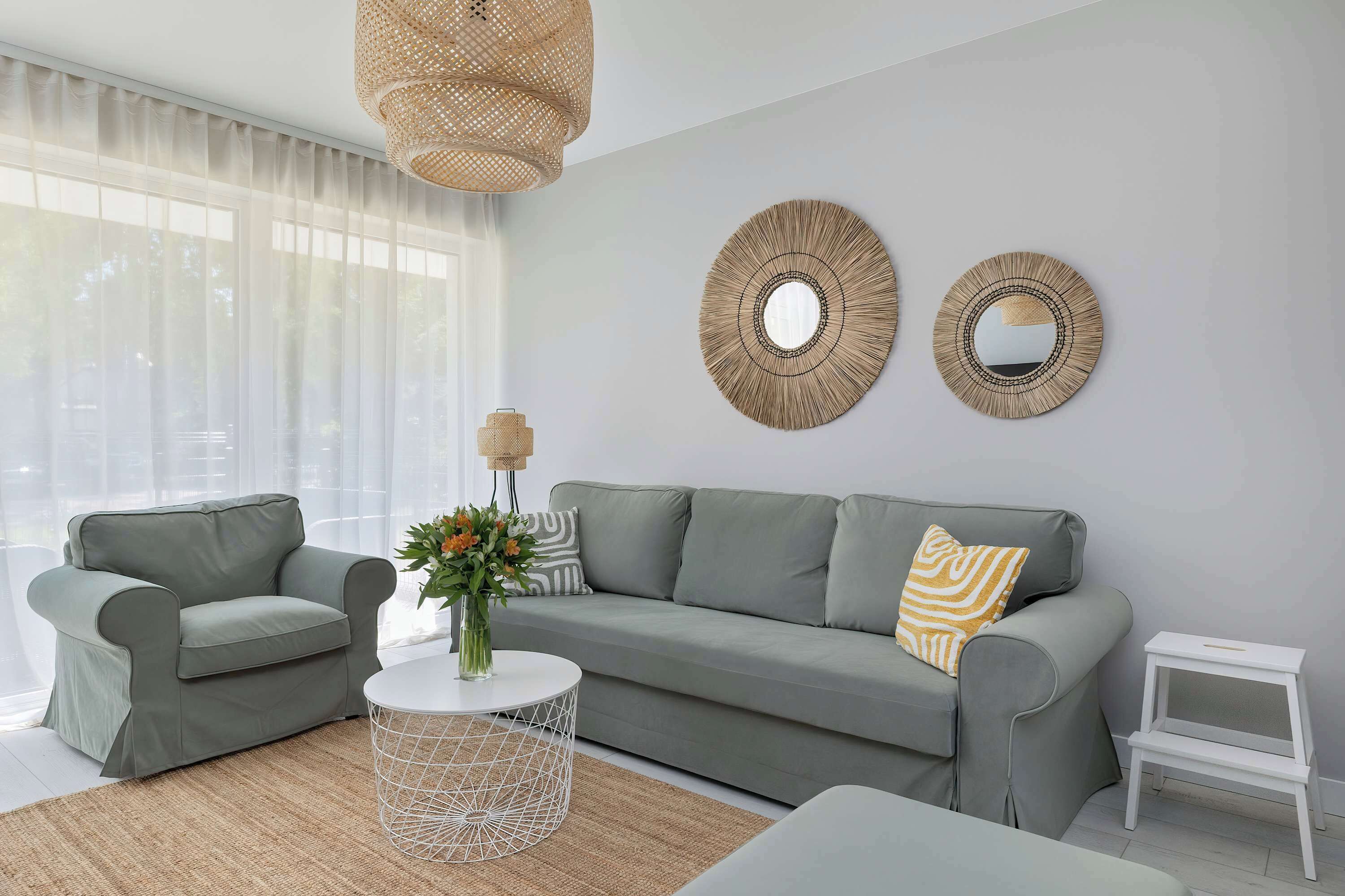 Living room with a comfortable sofa and TV.
