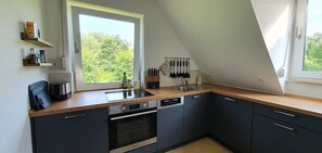 Fridge, oven, stovetop, dishwasher - Ferienwohnung Eisvogel (Wiek)