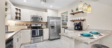 Microwave, oven, stovetop, dishwasher