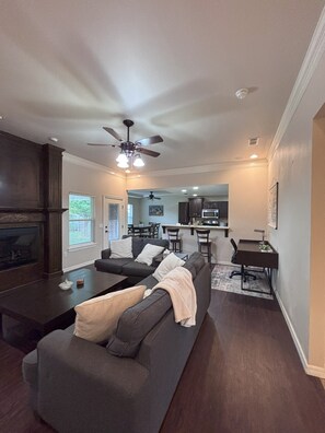 Smart TV, fireplace, printers