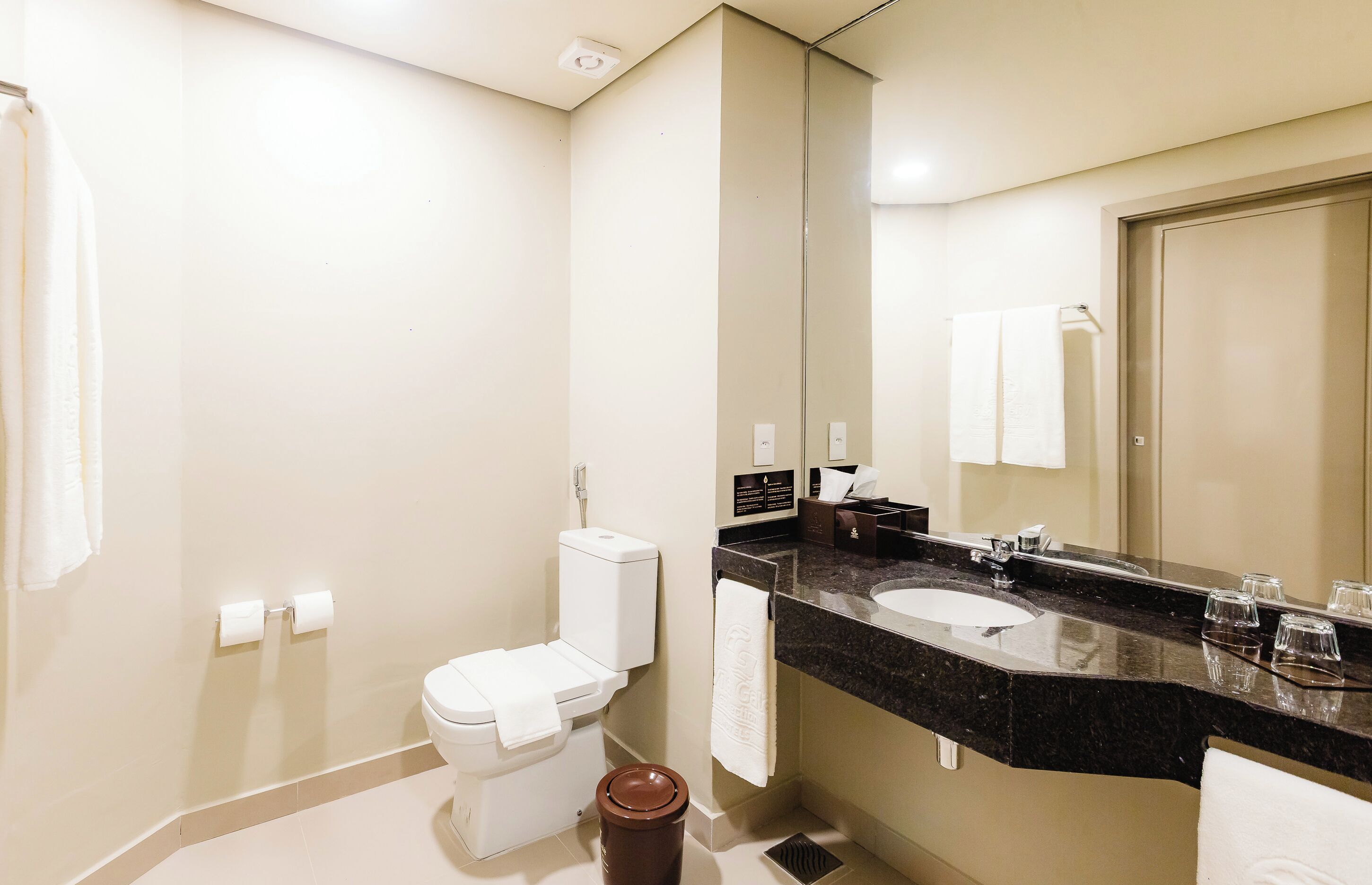 Doccia, asciugacapelli, asciugamani, sapone