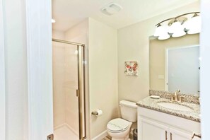 Hair dryer, towels, toilet paper