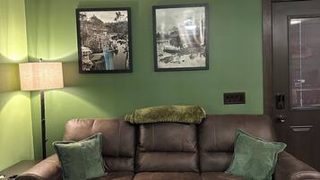 TV connectée, cheminée, lecteur de DVD