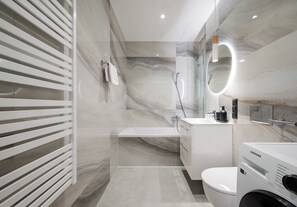 Hair dryer, towels