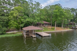 Exterior - Lakefront hot tub! Firepit, Dock w/ Boat Slip, Hot Tub, Kayak (Littleton)