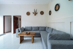 Family Villa, Private Pool | Living area | Flat-screen TV