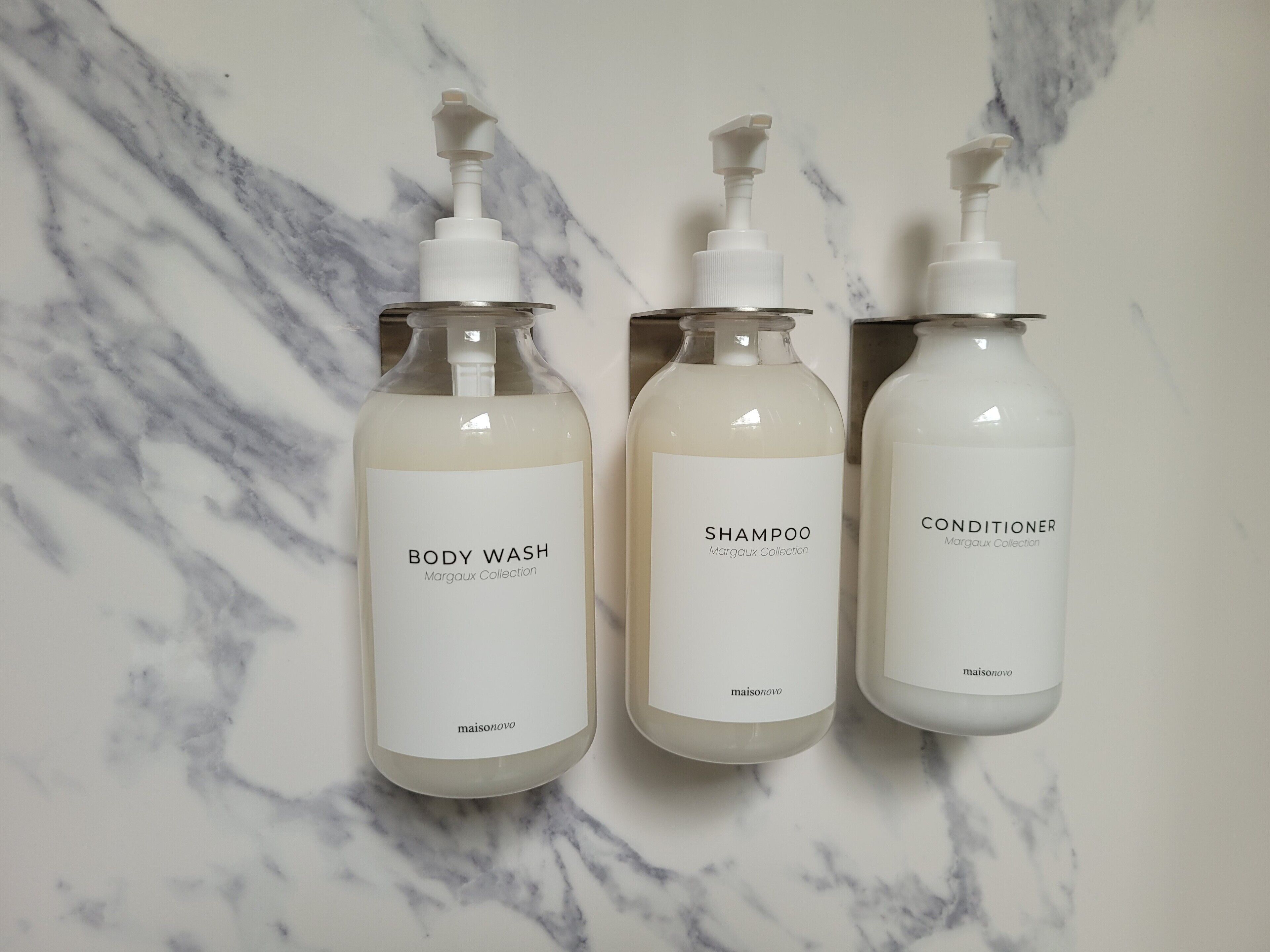 Shower, towels, soap, shampoo