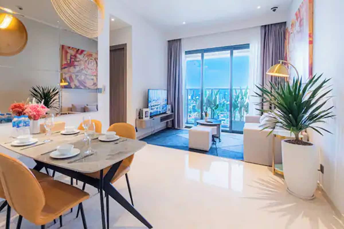 Suíte presidencial, 2 quartos, acesso ao Club Lounge, vista para a cidade | Roupas de cama de algodão egípcio, roupas de cama premium