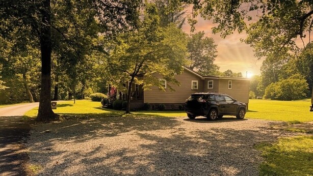 Property grounds - Charming 2 BR, nestled on Buckhannon River, with deck, dock, fire-pit, & kayaks (Volga)