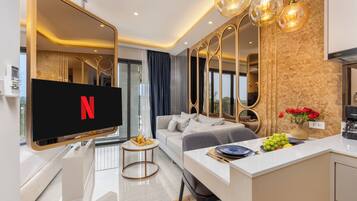 Design-suite - balkon - udsigt til lagune | Privat tekøkken | Kaffe-/temaskine, elkedel