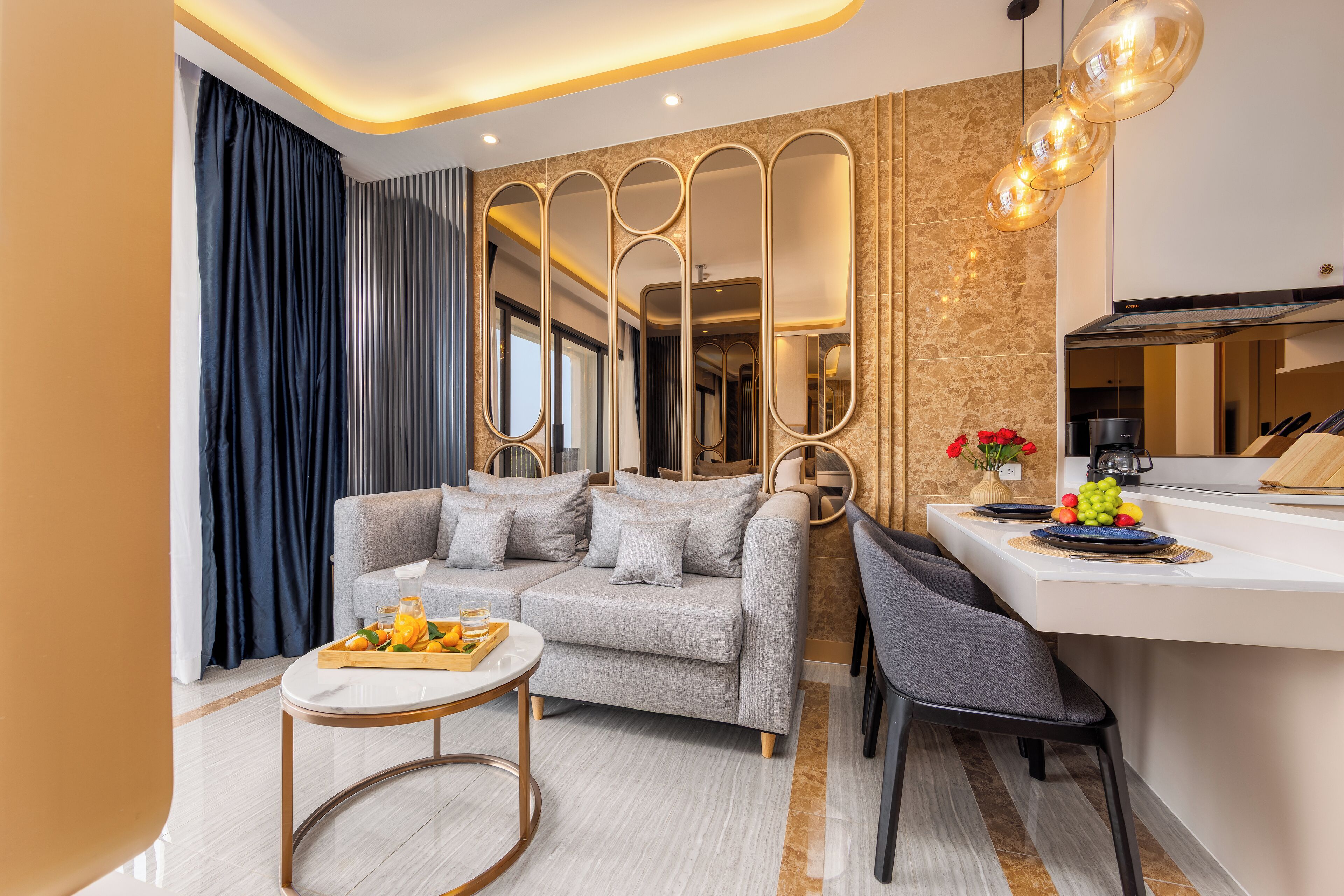 Design Suite, Balcony, Lagoon View | Living area | 52-inch Smart TV with satellite channels