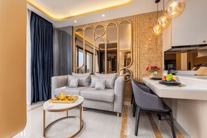 Suite Design, balcon, vue lagon | Coin séjour