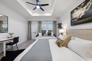 Desk, travel crib, WiFi, bed sheets