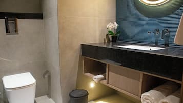 Executive Apartment | Bathroom | Shower, free toiletries, hair dryer, towels