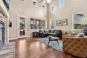 Smart TV, fireplace, video games, books