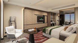 Doppia Deluxe, vista città | Una cassaforte in camera, una scrivania, postazione laptop