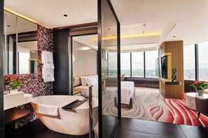 Premier Room | Bathroom | Separate tub and shower, deep soaking tub, rainfall showerhead - TRIMULIA Hotel (Sihanoukville)
