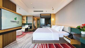 Habitación Premier | Ropa de cama de alta calidad y caja de seguridad en la habitación