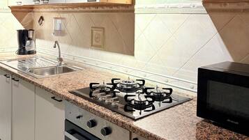 Microondas, horno, placa de cocina