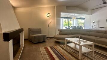 TV, fireplace, table tennis