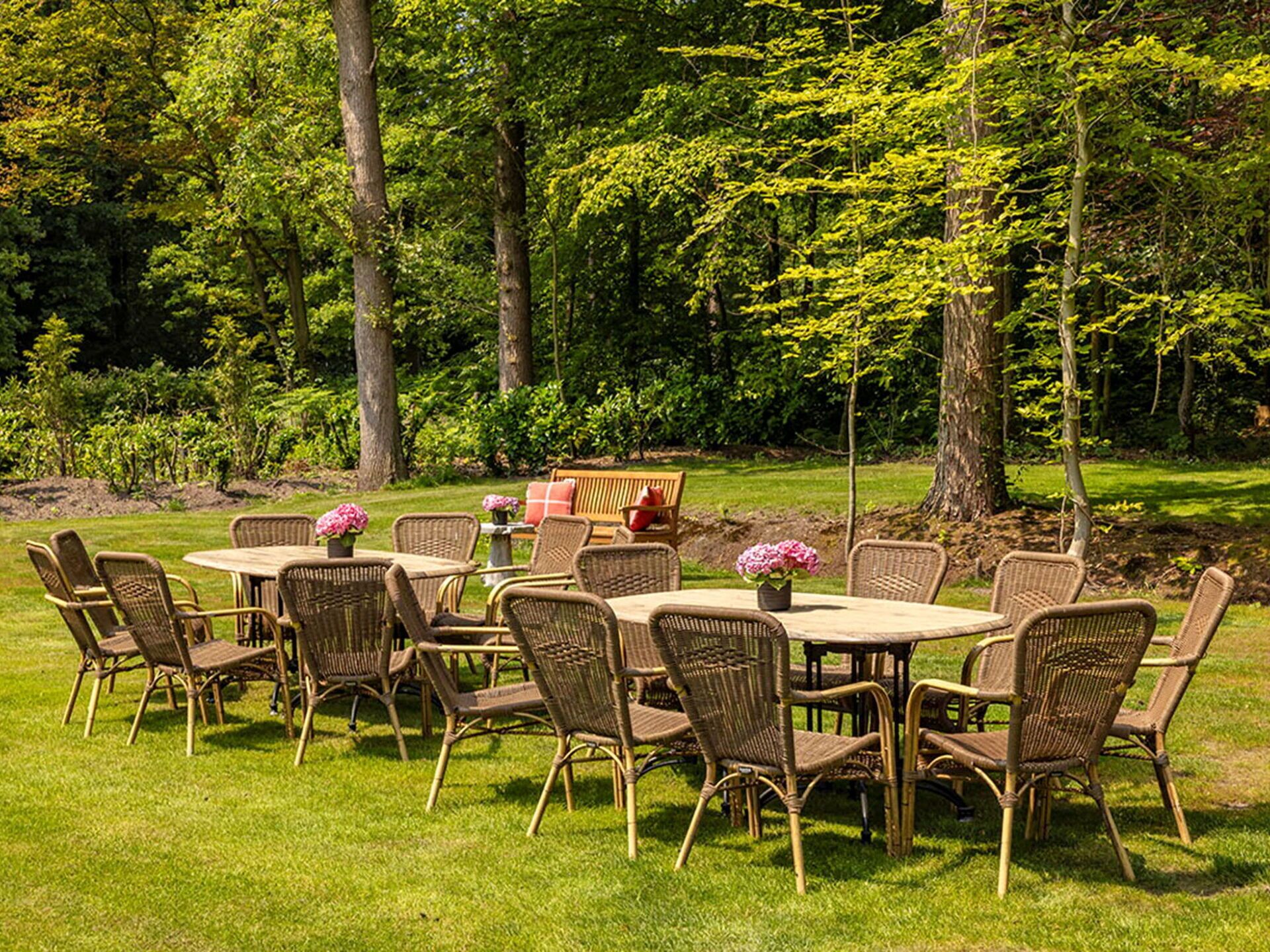 Furniture, Outdoor Furniture, Chair, Outdoor Table, Garden, Groundcover, Lawn, Wicker, Backyard, Patio