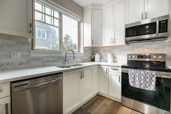 Microwave, oven, stovetop, dishwasher