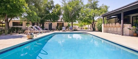 Outdoor pool, a heated pool