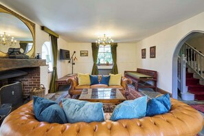 TV, fireplace, offices