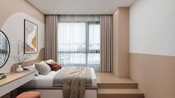 Deluxe-Apartment, 1 Schlafzimmer, Balkon, Stadtblick | Ausblick vom Zimmer