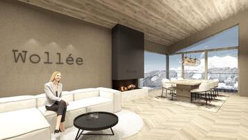 Panoramic-Suite, Bergblick | Wohnbereich