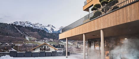 Outdoor pool, open 3:00 PM to 7:00 PM, free pool cabanas, pool loungers