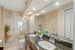 Shower, jetted bath