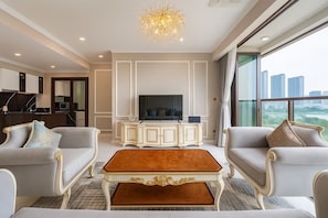 Superior Apartment, 3 Bedrooms, Balcony, City View | Hypo-allergenic bedding, minibar, desk, laptop workspace