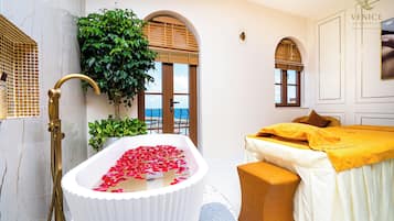 Hot tub, body treatments, Thai massages, facials