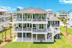 Exterior - Beachfront Views w/ Elevator, Multiple Decks + Community Pool & MORE! (Galveston)