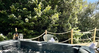 State-of-the-art lodge with private whirlpool, AC and high-speed wifi.
