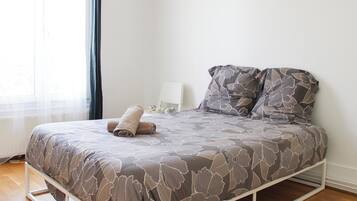 2 soveværelser, sengetøj